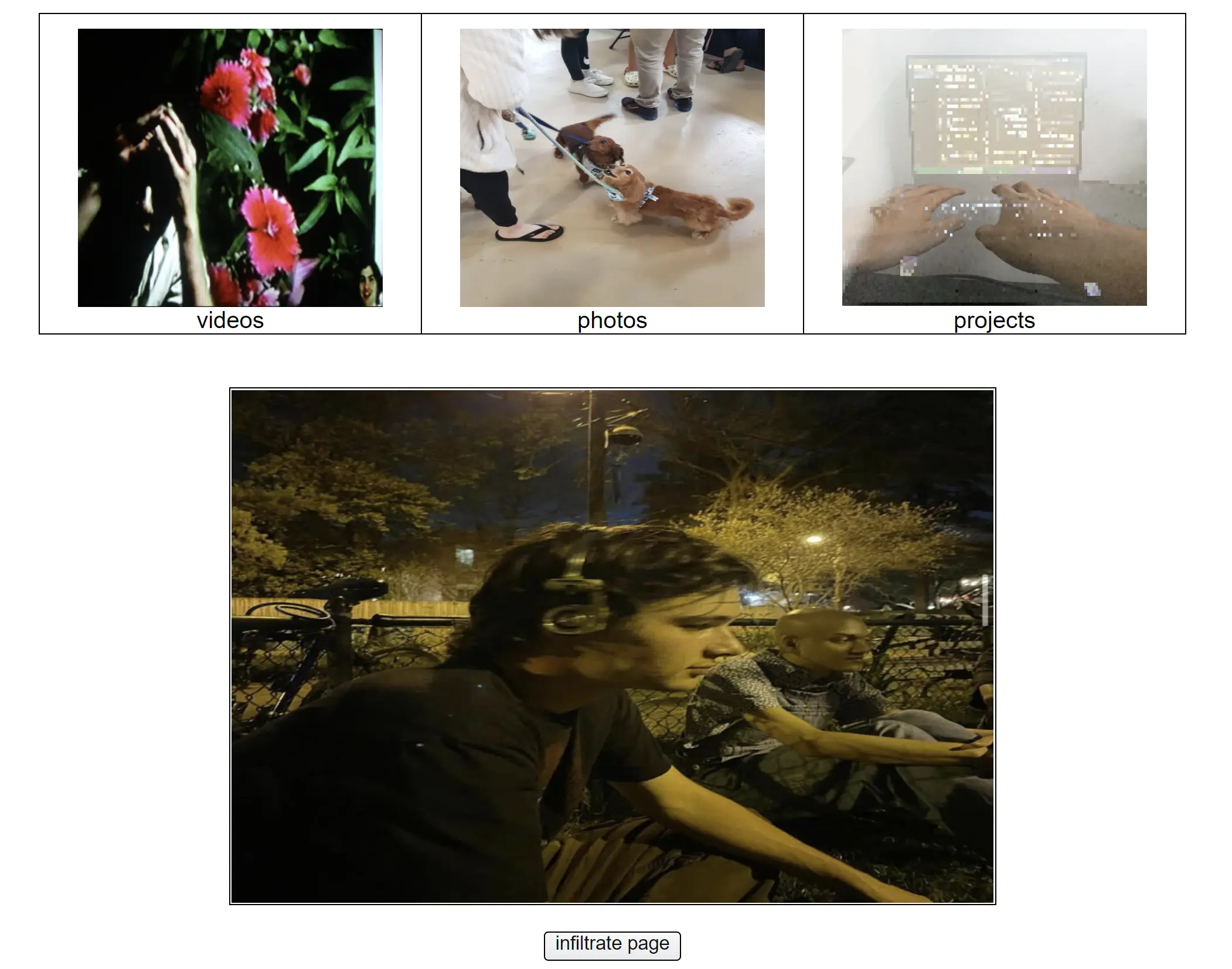 screen shot of blog